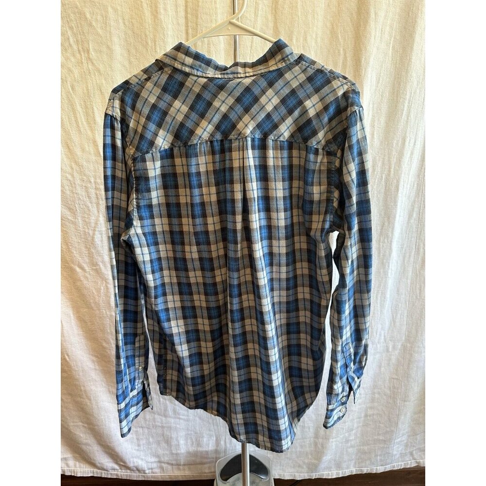 Oakley‎ Mens Size Medium Long Sleeve Button Down Shirt Regular Fit Blue Plaid - Picture 4 of 6